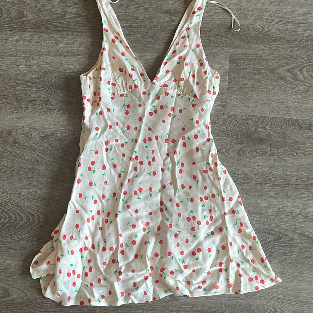 Cute mini cherry pattern dress
